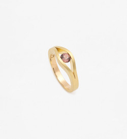 Solitari or i safir rosa Wennick-Lefèvre 0,47ct