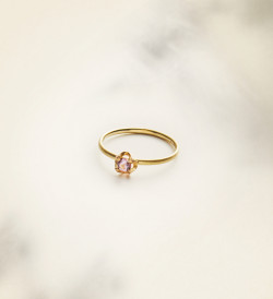 Anell or amb safir rosa Wennick-Lefèvre 0,21ct