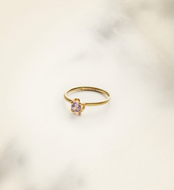 Anell or amb safir lila Wennick-Lefèvre 0,321ct