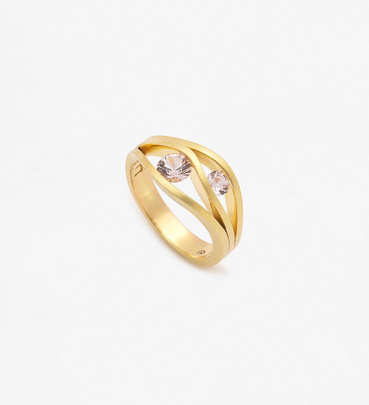 Anell or i safirs rosa Wennick-Lefèvre 0,58ct