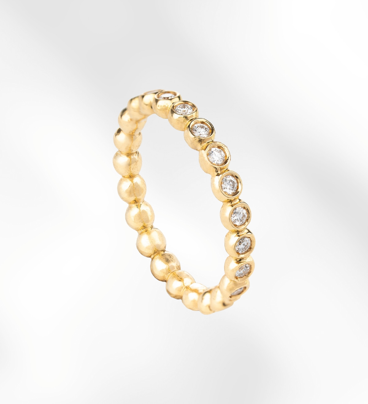 Anell d'or groc i diamants de 0.55 qt